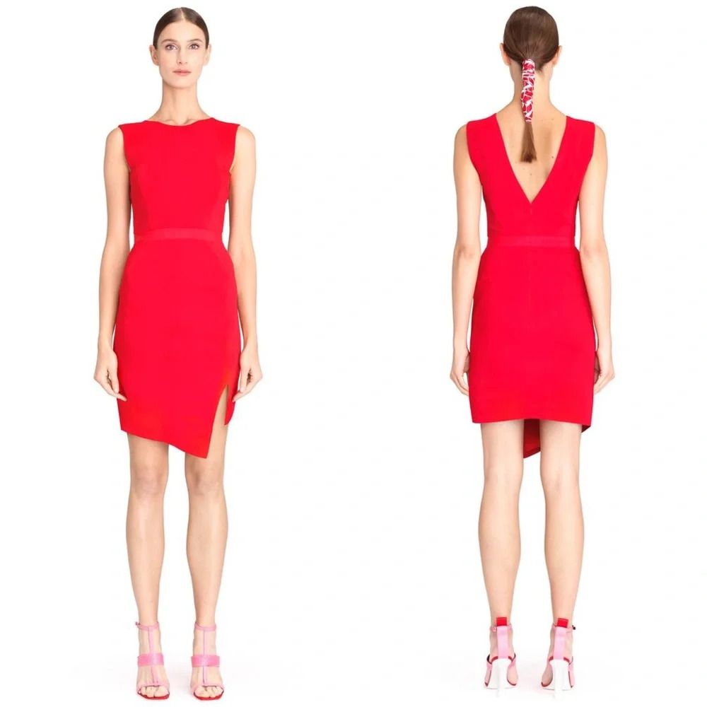 Lanvin red slit dress